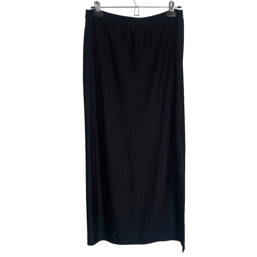 VINTAGE Kim & Company 90s Ribbed Black Maxi Skirt Women's Large